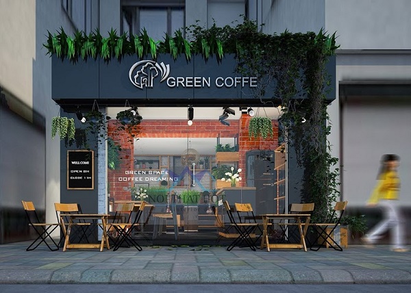 Thiết kế quán cafe Green Coffee – chị Linh – Hà Nội
