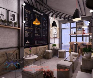 Thiết kế quán cafe sinh viên 40m2 – chị Yến