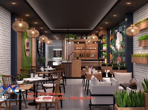 Thiết kế thi công quán cafe 40m2 tại 129 Nguyễn Trãi