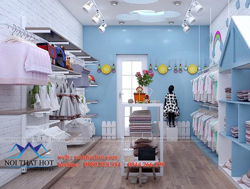 Thiết kế shop thời trang trẻ em online 25m2