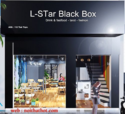 Thiết kế quán cafe kết hợp shop thời trang L-STar Black Box