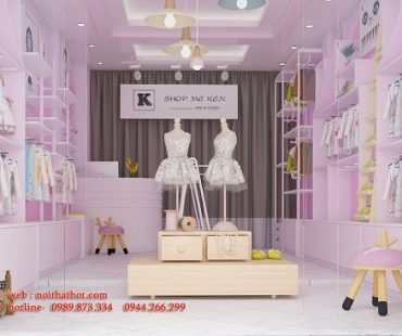 Thiết kế thi công cửa hàng trẻ em Shop mẹ ken – 160 Thượng Đình