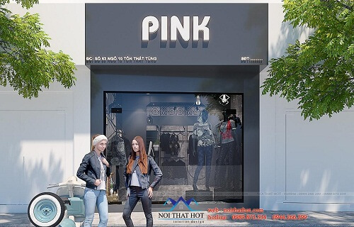 Thiết kế shop thời trang nữ phong cách cá tính Pink