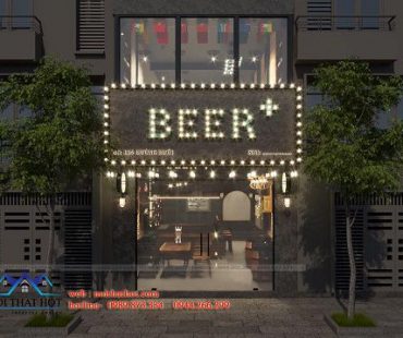 Thiết kế quán bia đẹp phong cách vintage Beer+