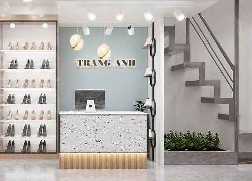 Thiết kế shop giày dép kết hợp túi xách Trang Anh