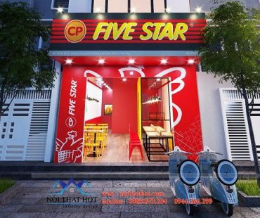 Thiết kế cửa hàng gà rán Five Star – KĐT Vincom Việt Trì